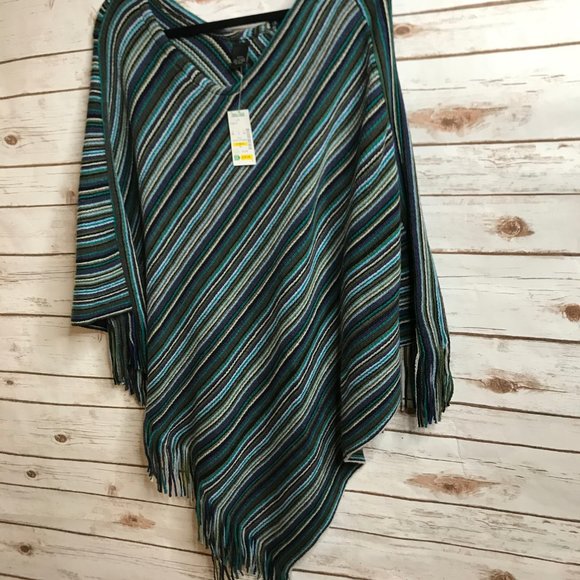 Blue Multi Hankerchief Poncho - Picture 8 of 8